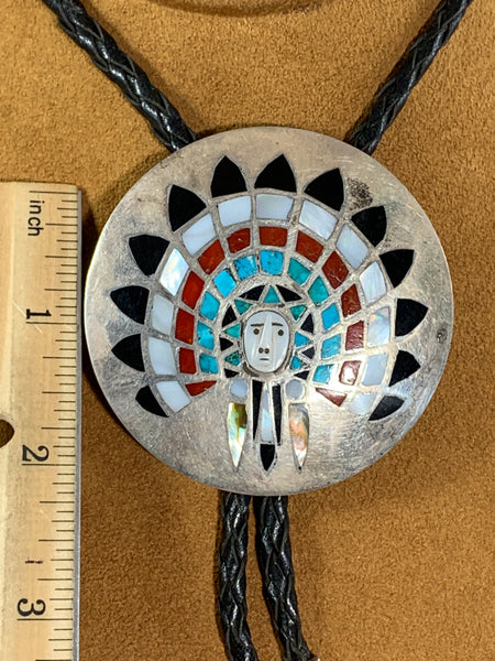 Vintage Zuni Chief Bolo Tie (circa 1950s)