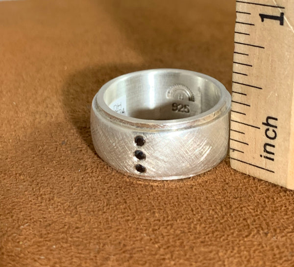 Sterling Silver Triple Diamond Ring by Dennis Hogan