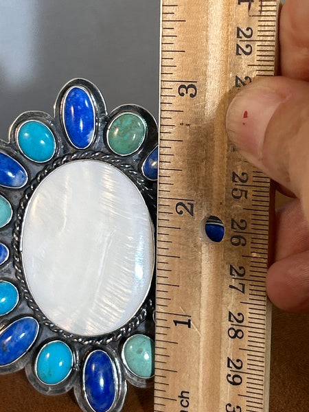 Mother of Pearl Multi Stone Cuff by Mary Teller