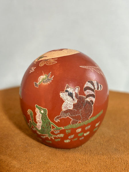 Vintage Rare Animal Menagerie Miniature Pot by Joseph Lonewolf