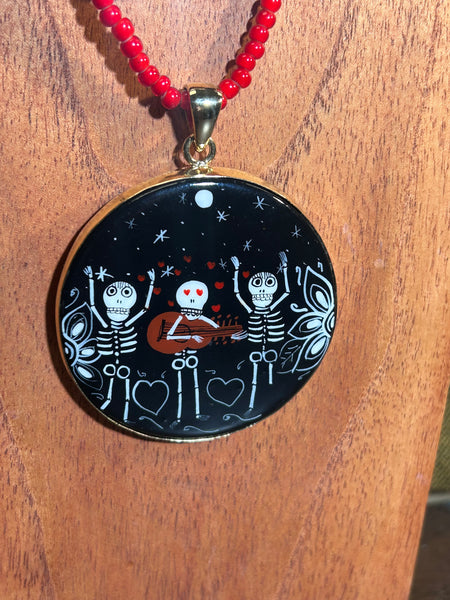 Day of the Dead Charm Necklace by Kim Yubeta