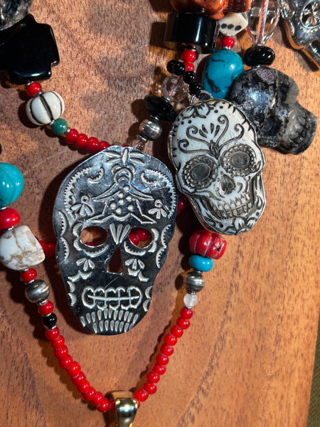 Day of the Dead Charm Necklace by Kim Yubeta