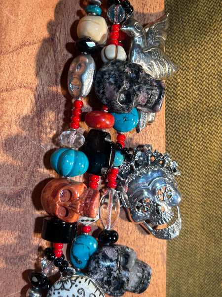 Day of the Dead Charm Necklace by Kim Yubeta