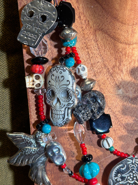 Day of the Dead Charm Necklace by Kim Yubeta