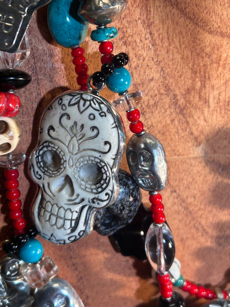 Day of the Dead Charm Necklace by Kim Yubeta