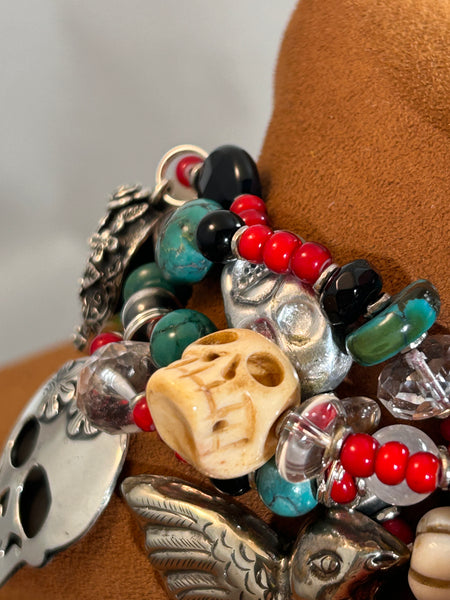 Day of the Dead Charm Bracelet by Kim Yubeta.