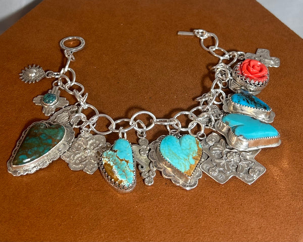Heart and Cross Charm Bracelet By Gregory Segura