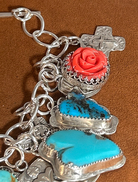 Heart and Cross Charm Bracelet By Gregory Segura