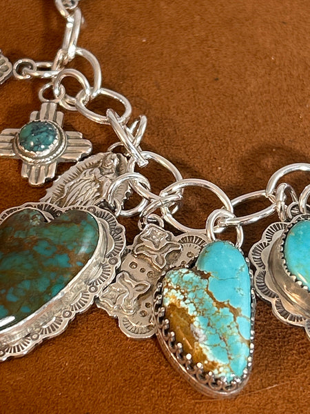 Heart and Cross Charm Bracelet By Gregory Segura