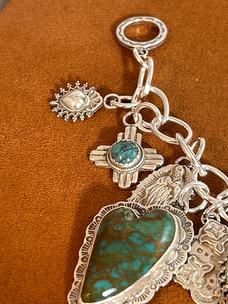 Heart and Cross Charm Bracelet By Gregory Segura