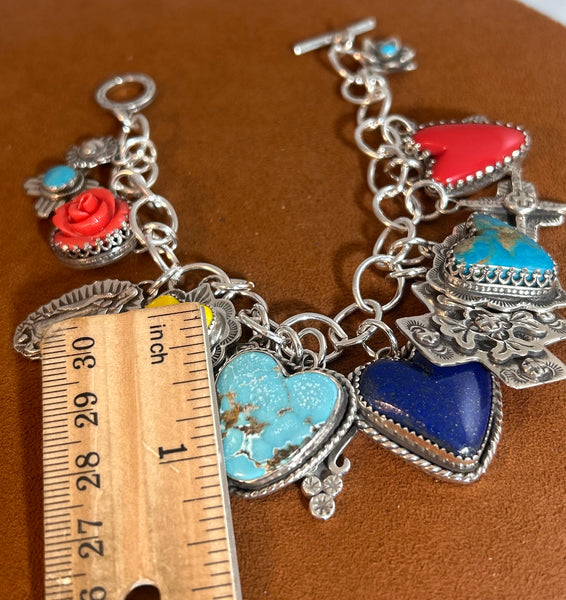 Heart and Cross Charm Bracelet by Gregory Segur