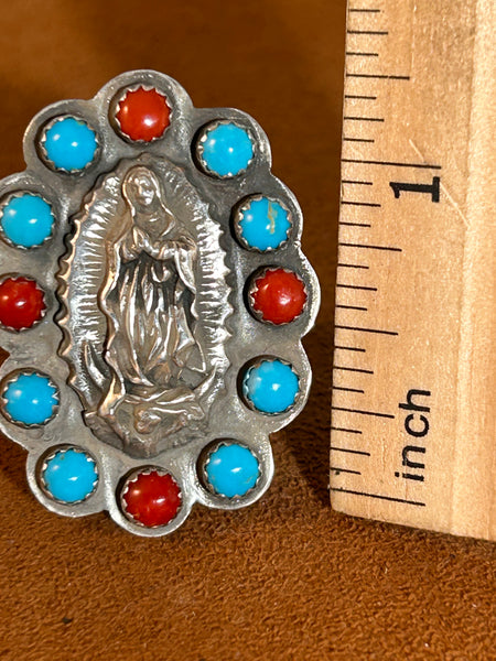 Our Lady of Guadalupe with Coral and Turquoise by Gregory Segura