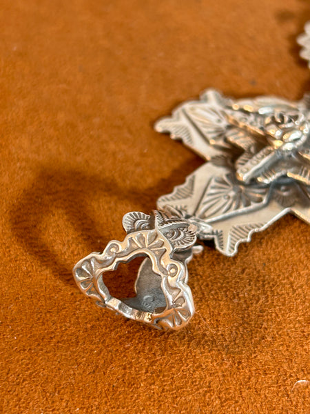 Flaming Heart and Cross Pendant by Gregory Segura