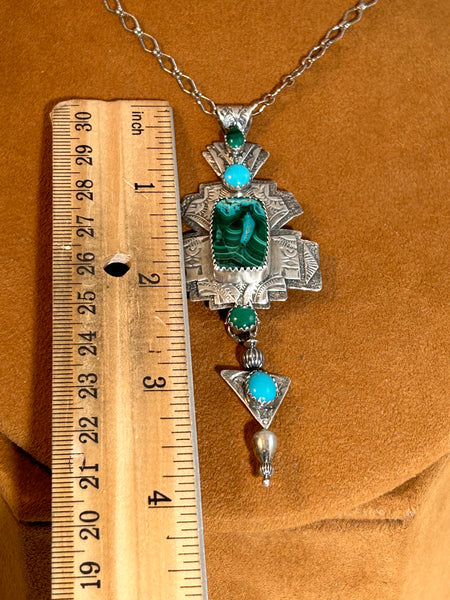 Chrysocolla Pendant Necklace by Teresa Archibeque