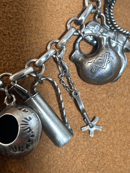 Vintage Silver Charm Necklace (circa 1950s)
