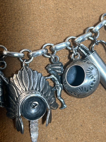 Vintage Silver Charm Necklace (circa 1950s)