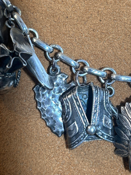 Vintage Silver Charm Necklace (circa 1950s)