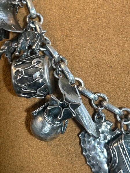 Vintage Silver Charm Necklace (circa 1950s)