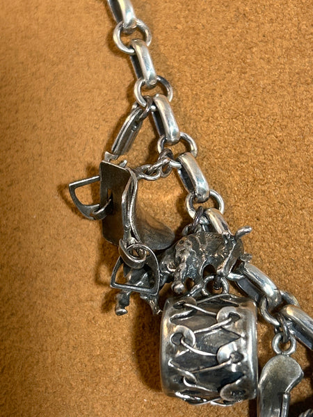 Vintage Silver Charm Necklace (circa 1950s)