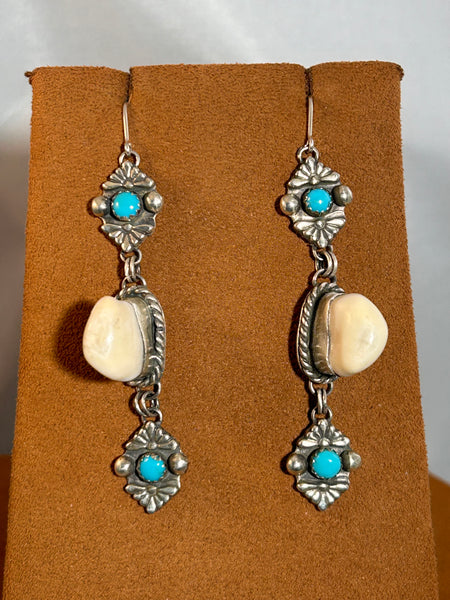 Elk Tooth Earrings by Emily Peck