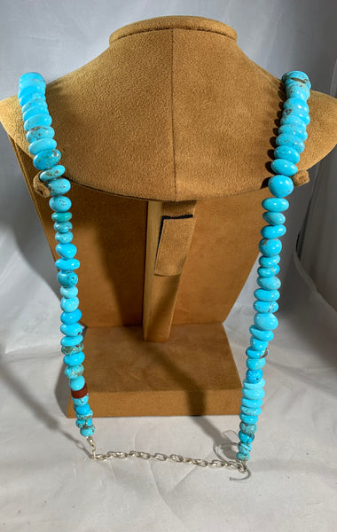 42 Inch Turquoise Bead Necklace by Kevin Ray Garcia