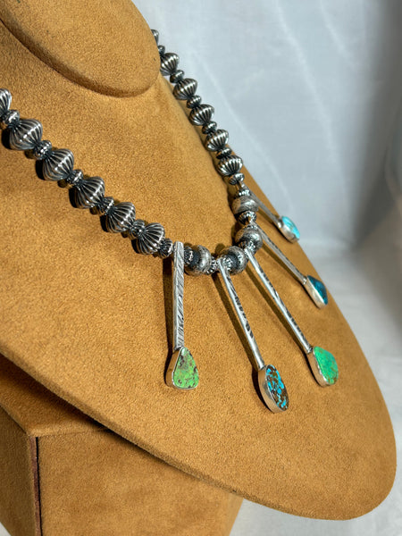 Five Stone Teardrop Necklace by Mary Teller