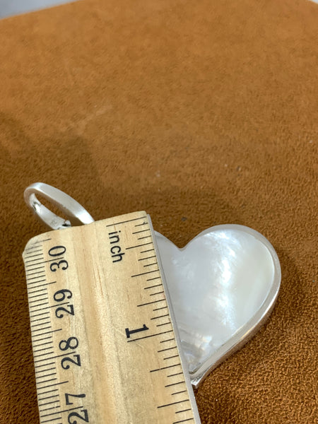Large Mother of Pearl Heart Pendant by Gloria Sawin and John Hull