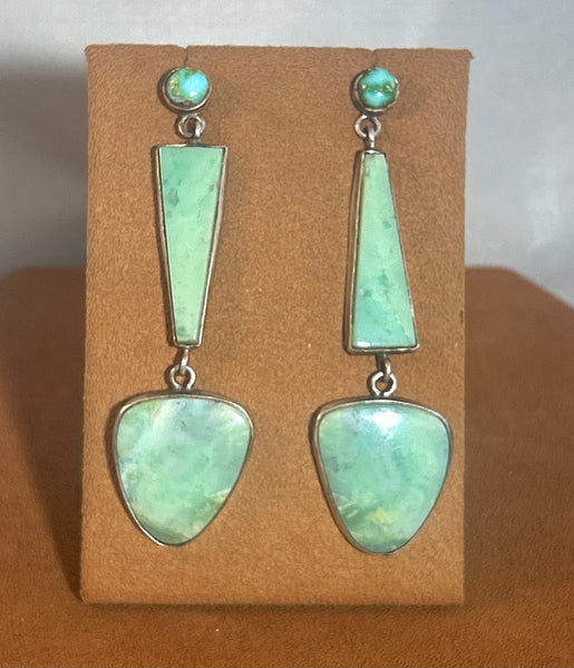 Pastel Green Asymetrical Earrings by Victoria Maase Stoll