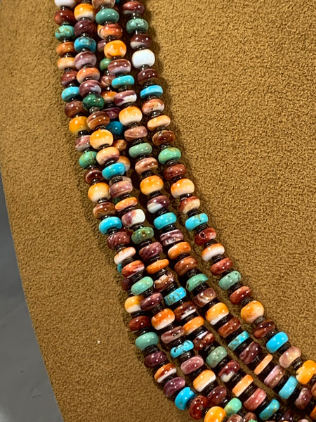Five Strand Spiny Oyster Necklace by Mary Teller