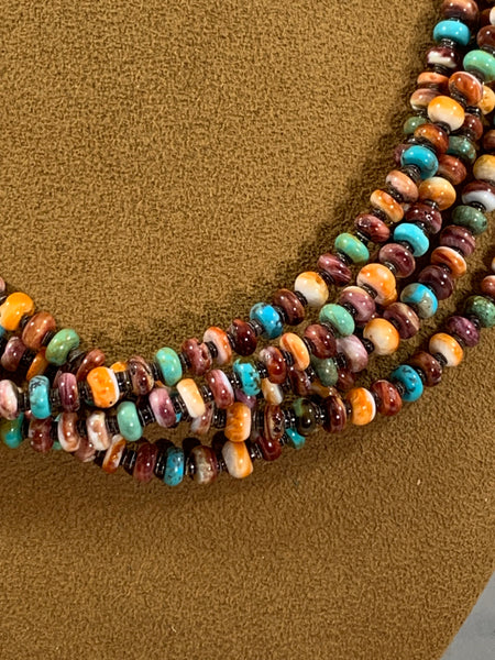 Five Strand Spiny Oyster Necklace by Mary Teller
