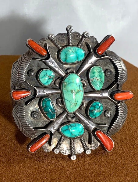 Vintage Coral and Royston Squash Cuff (Circa 1940-50s)