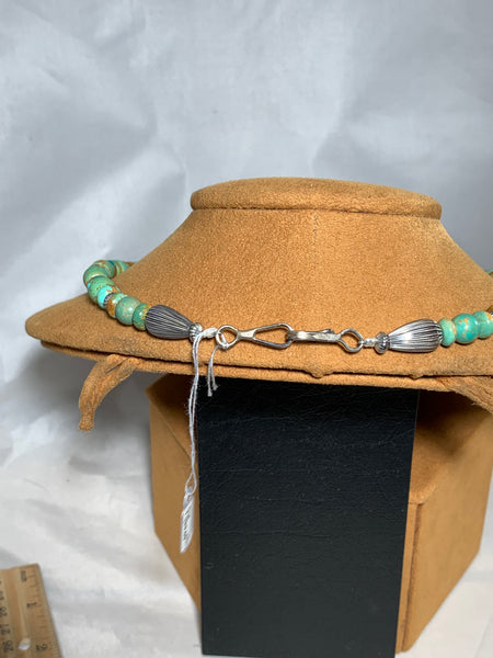 Teardrop Necklace with Silver Beads by Mary Teller