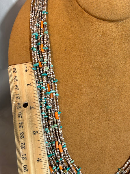 Fifteen Strand Heishi Necklace by Alfred Lee Senior and Junior
