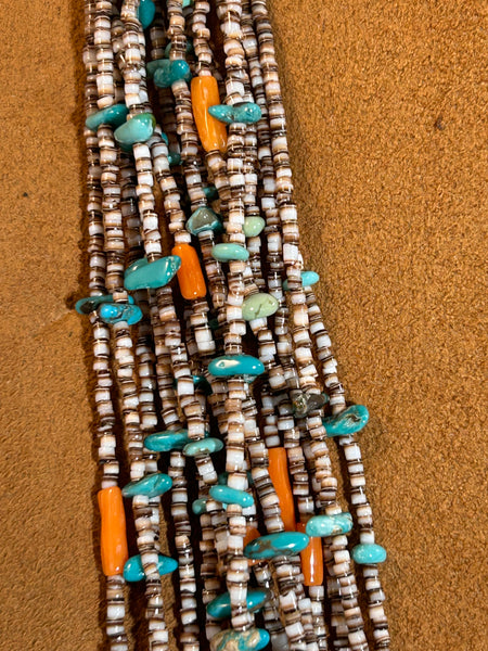 Fifteen Strand Heishi Necklace by Alfred Lee Senior and Junior