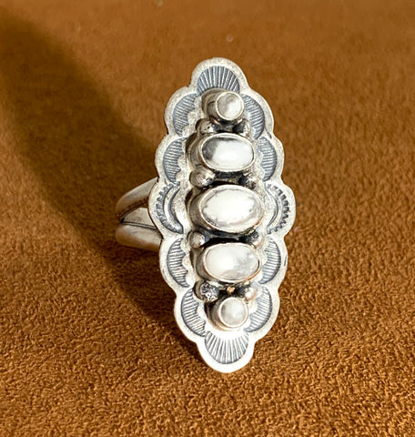Five Stone Howlite Ring by Don Lucas