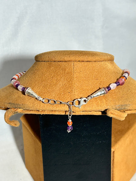 Rose Quartz Inlay Necklace by Ben and Valerie Aldrich