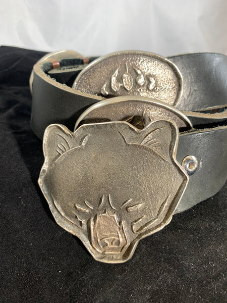 Tufa Cast Sterling Silver Bear Belt by Ira Custer