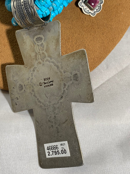 Multi-Stone Hieshi Cross Necklace by Don Lucas