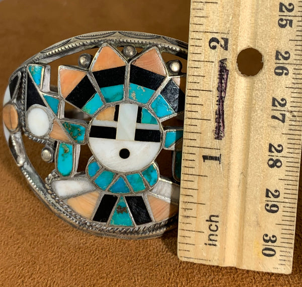 Vintage Sunface Kachina Zuni Cuff