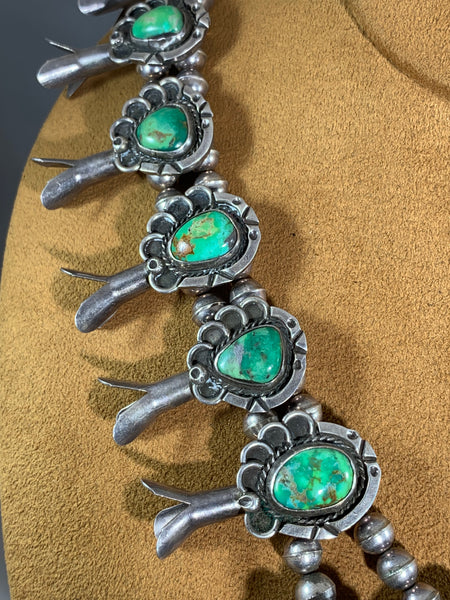 Vintage Carico Lake Turquoise Squash Blossom