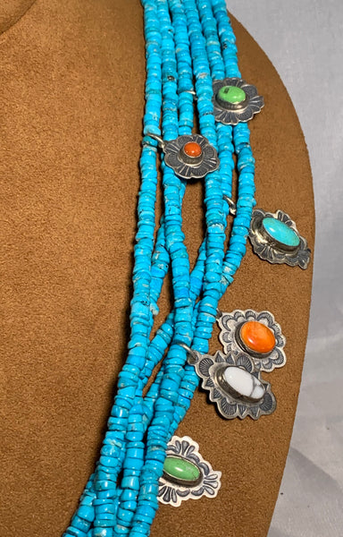 Multi-Stone Hieshi Cross Necklace by Don Lucas