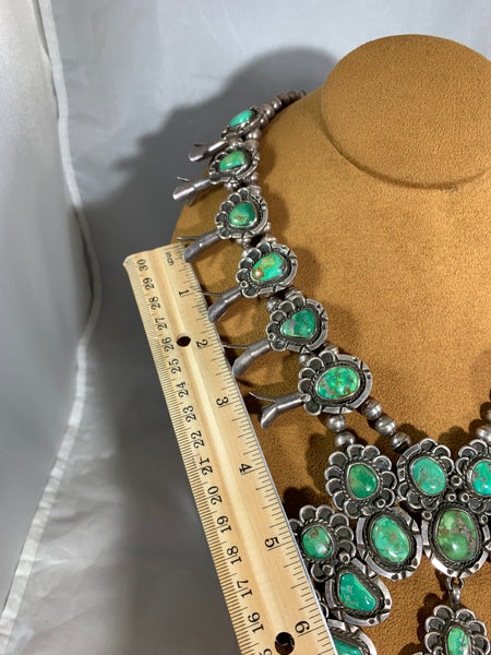 Vintage Carico Lake Turquoise Squash Blossom