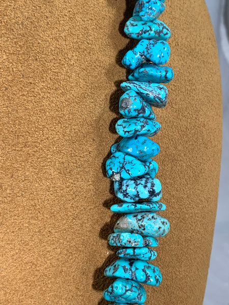 Lone Mountain Turquoise 32” Necklace by Kevin Ray Garcia