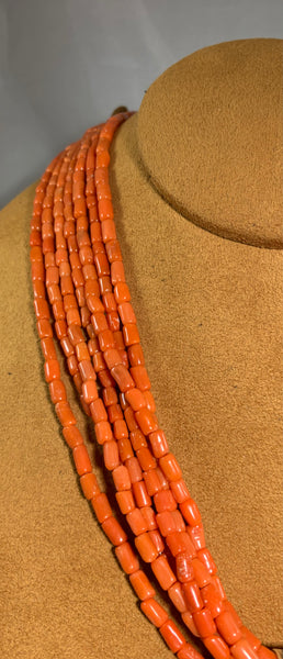 Seven Strand Coral Cross Necklace by Don Lucas