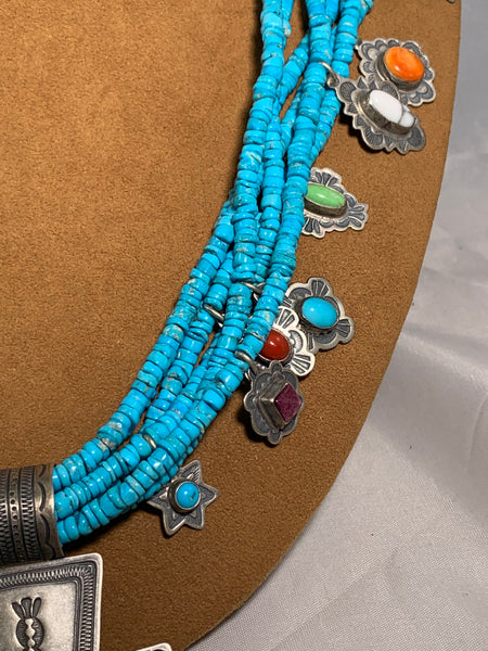Multi-Stone Hieshi Cross Necklace by Don Lucas
