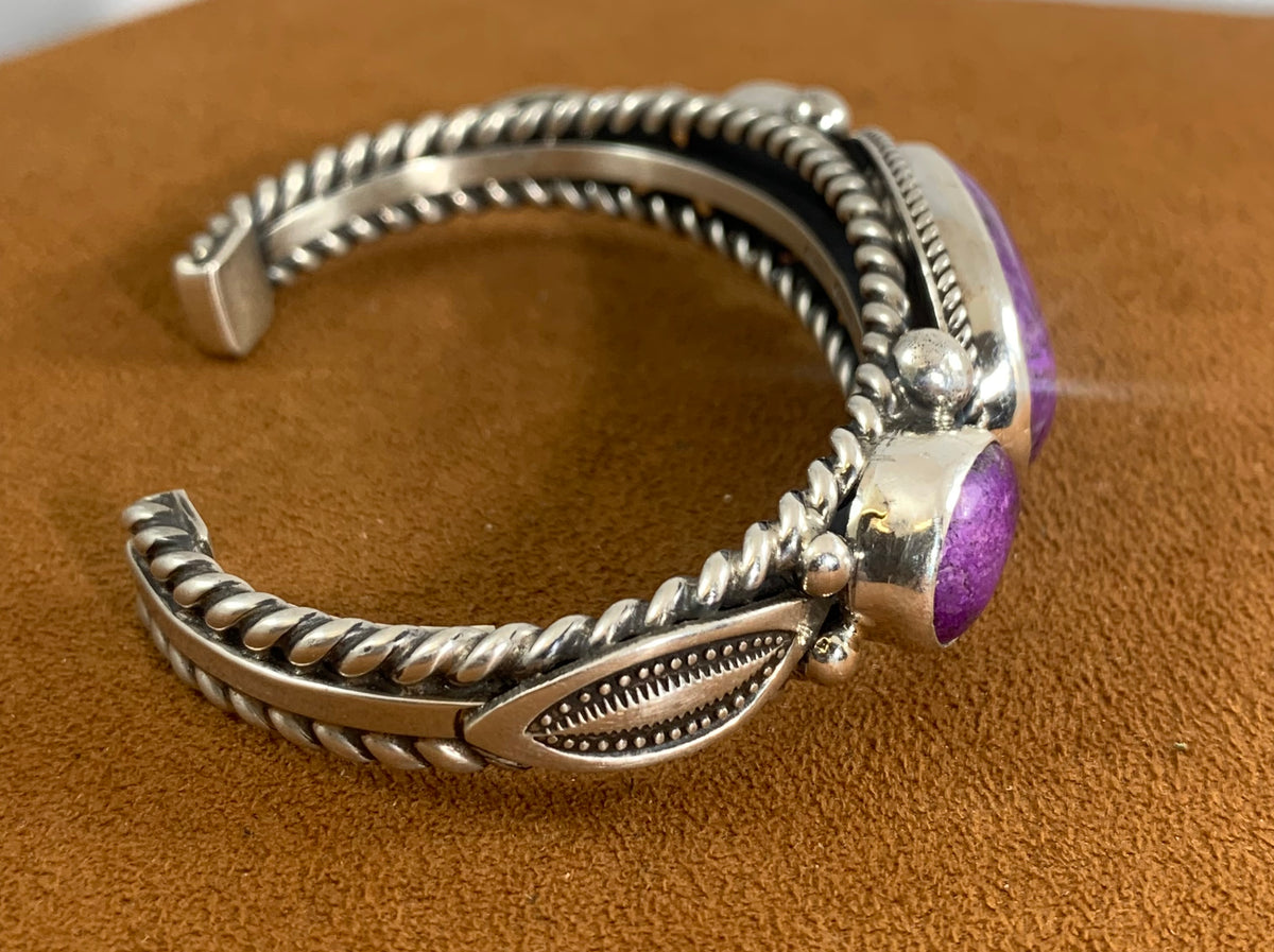 Sugilite Three Stone Cuff by Bruce Eckhardt – Ortega's on the