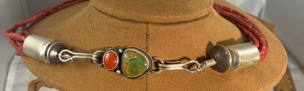 Coral With Turquoise Necklace by Tommy Jackson