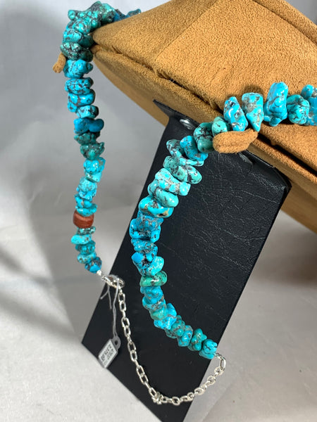 Lone Mountain Turquoise 32” Necklace by Kevin Ray Garcia