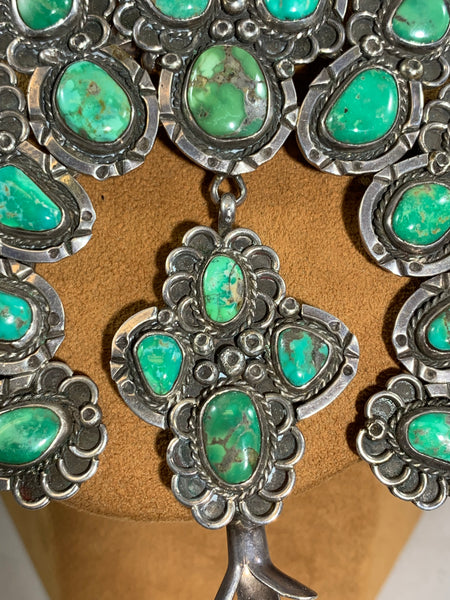Vintage Carico Lake Turquoise Squash Blossom