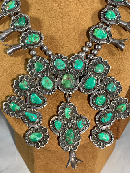 Vintage Carico Lake Turquoise Squash Blossom